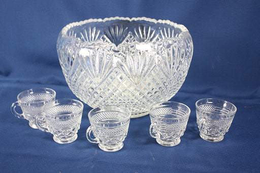 Glass Punch Bowl w/ ladle